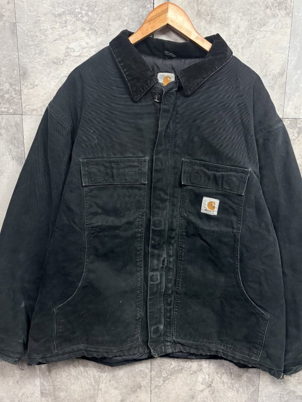 Carhartt C03 Traditional Coat Men's 2XL Black Quilted Lined Duck Canvas